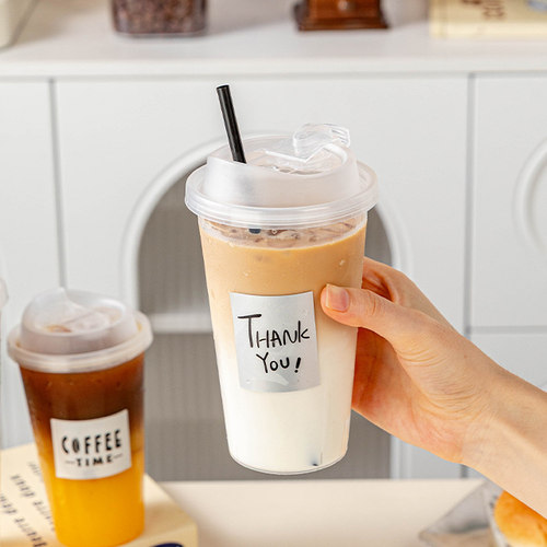 一次性咖啡杯奶茶带盖大容量饮料