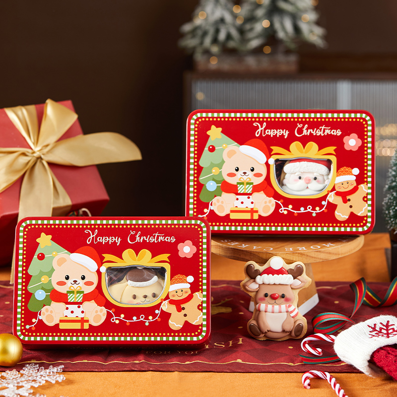 圣诞糖果铁盒铁罐空盒儿童小朋友饼干礼物盒包装礼品伴手礼高级感