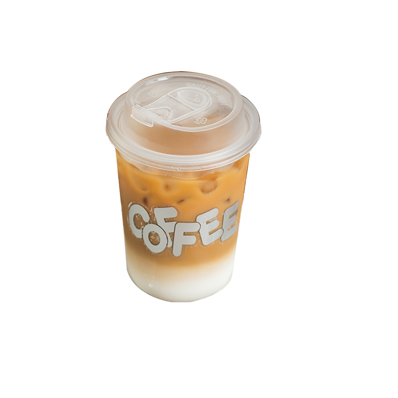 一次性咖啡杯奶茶杯子带盖塑料透明饮料杯家用加厚密封外出携带