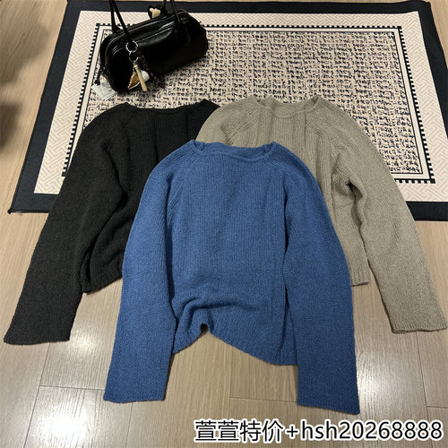 欧洲站2026早秋新款时尚百搭圆领通勤显瘦柔软舒适羊毛针织衫上衣