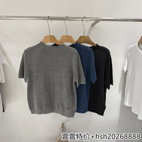 欧洲站2026早秋新款休闲百搭圆领宽松柔软短袖舒适绵羊毛针织衫女