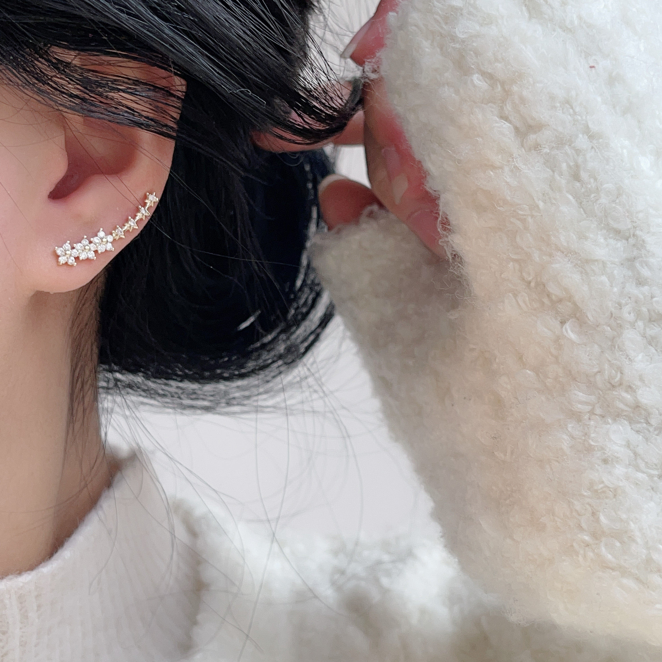 个性设计感精致甜美花朵耳钉小众简约气质耳环女2026新款潮耳饰