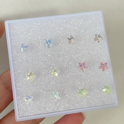 树脂日常养耳洞彩色星星耳钉
