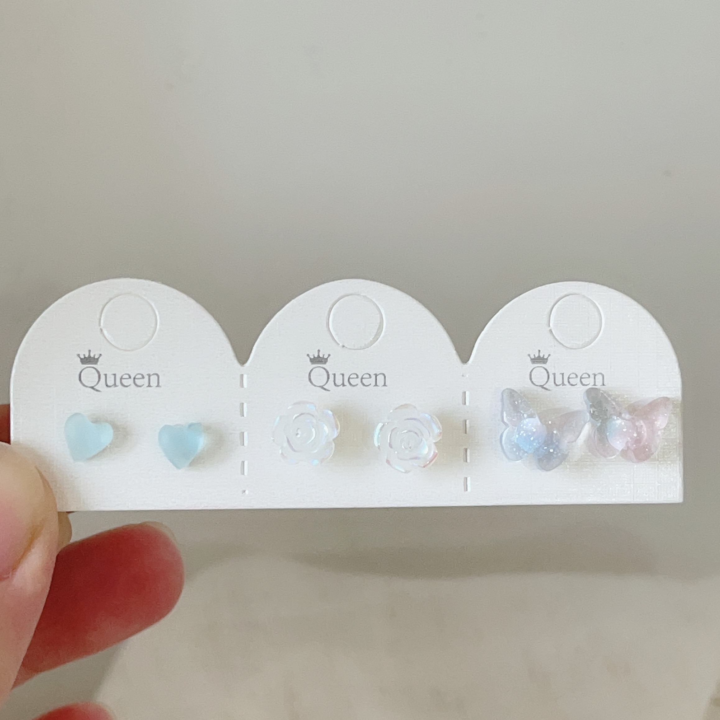 清新甜美少女蝴蝶耳钉防过敏生物瓷针日常佩戴养耳洞可爱小巧耳饰