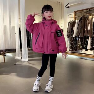 美式复古学生秋冬新款户外登山服甜酷女童抗风防雨夹棉加厚冲锋衣
