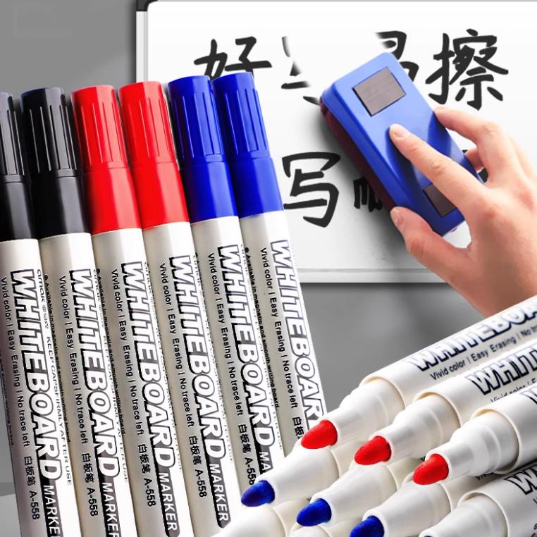 可擦白板笔价格标签牌水性笔家用教学儿童黑板笔教师专用记号笔画板写字板笔易擦大头水笔黑色红蓝中性马克笔