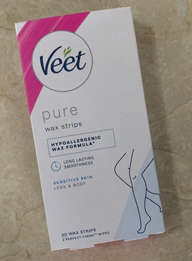 现货澳洲Veet Pure Cold Wax Strips Leg腿部脱毛贴20片