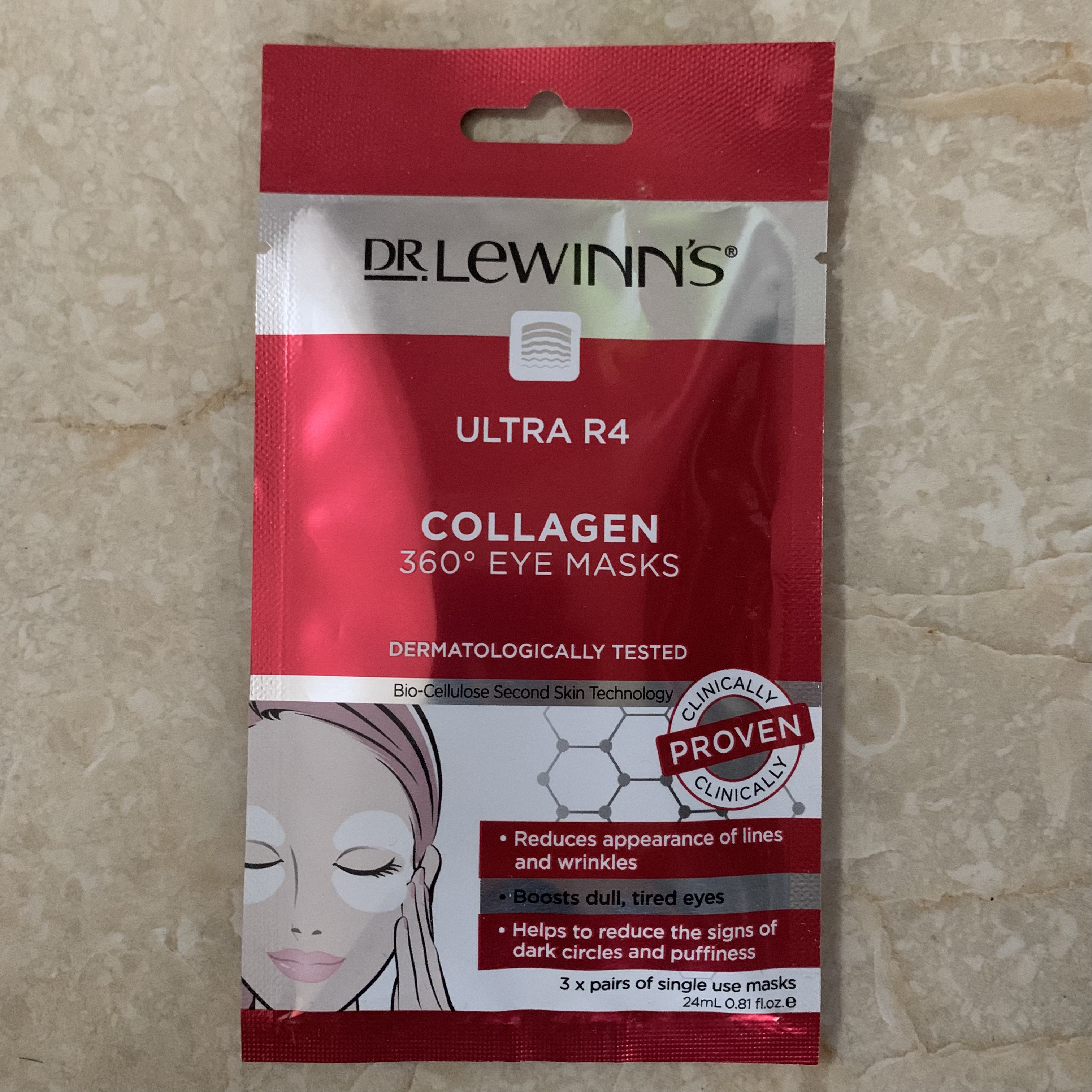 现货澳洲Dr. LeWinns Plump + Lift Collagen Plumping眼膜3 对