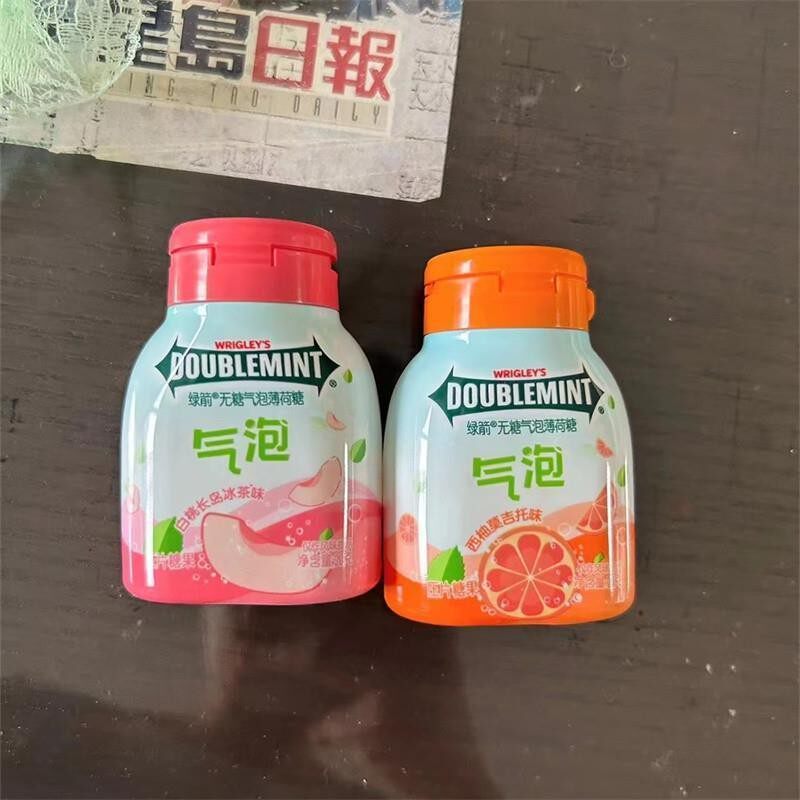 新货青箭气泡糖2瓶薄荷糖瓶装西柚莫吉托味可携式新品清新口气糖