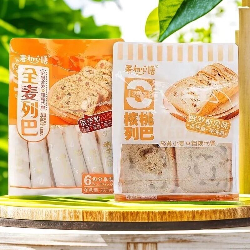 新货麦初心语全麦列巴核桃列巴325g土司面包片糕点早餐休闲零食点