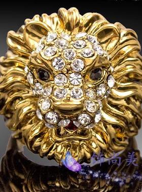 欧美风金色夸张夜店表演大戒指