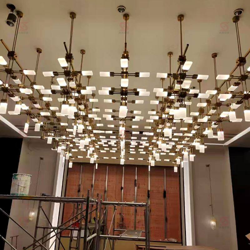 酒店大堂吊灯宴会厅灯具定制来图定做架子灯售楼部沙盘非标工程灯