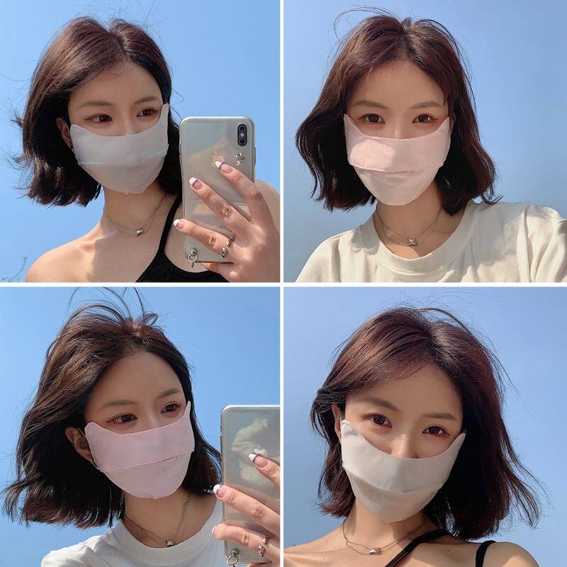 女士遮阳口罩面部脸部防晒神器自行车挡脸面罩夏季冰丝脸罩薄透气