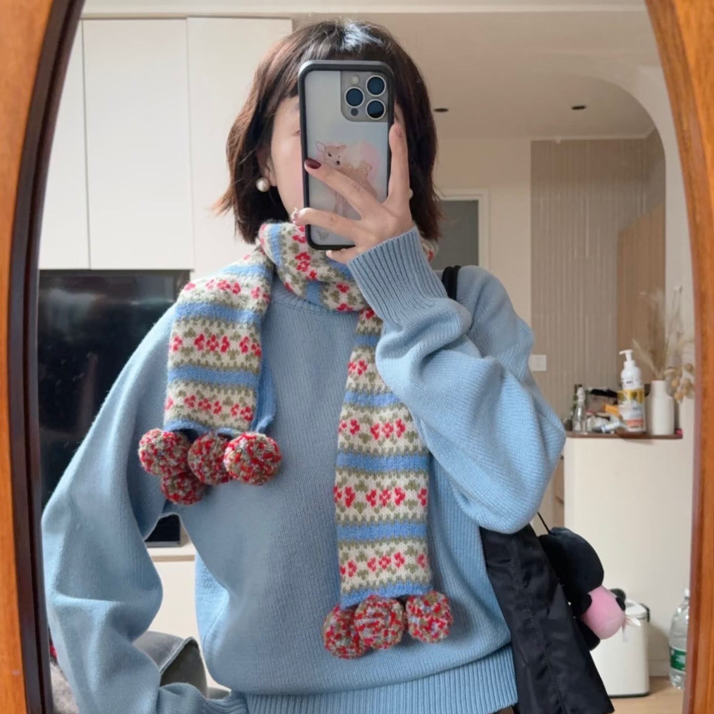 圣诞新年款费尔岛毛球围巾女2025新款冬季保暖加厚防寒护颈围脖,服饰配件/皮带/帽子/围巾,围巾/丝巾/披肩,淘宝优惠券,粉丝福利购,淘宝优惠卷