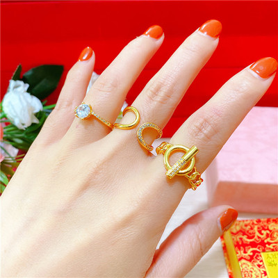 时尚韩版镀金戒指女久久不掉色