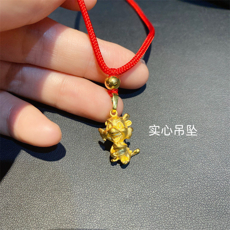 구리 합금 12 조디악 동물 토끼의 해 조디악 토끼 남성과 여성 어린이 빨간 밧줄 검은 밧줄 산후 조디악 목걸이