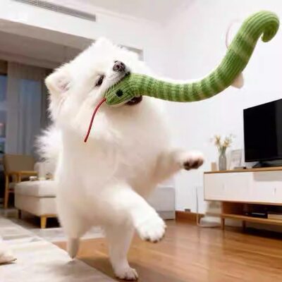 小狗狗玩具甩头小蛇毛绒玩偶中小型犬自嗨解闷神器磨牙耐咬逗狗棒