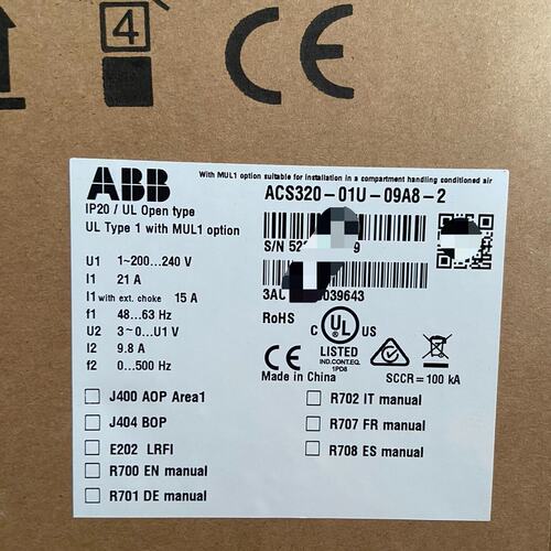 议价B变频器ACS320-01U-09A8-2ACS32001U09A82