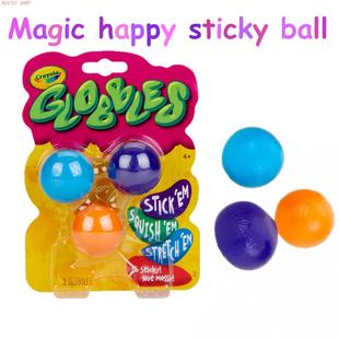 5Pcs Stick Wall Ball Glowing Globbles Squeeze Sticky Target