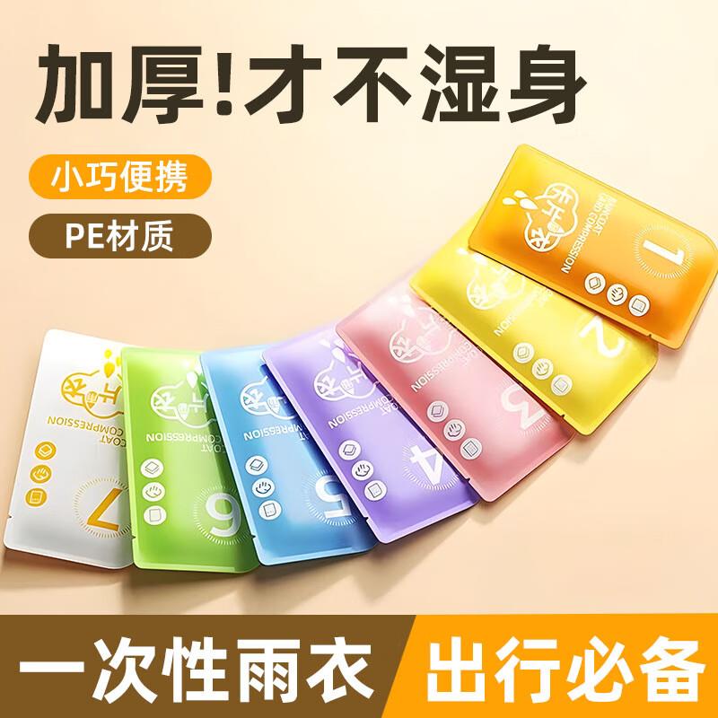 一次性雨衣压缩卡片莫兰迪色系男女长款带帽加厚全身防暴雨 雨衣