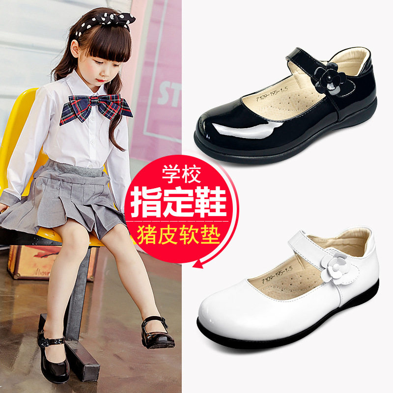 女童黑皮鞋中大童春秋2026新款公主鞋小童表演演出鞋学生校鞋