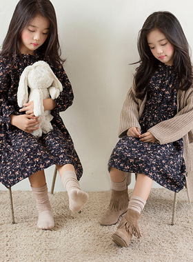 18047女童连衣裙2026秋款韩版长袖碎花裙子 儿童公主裙印花秋冬