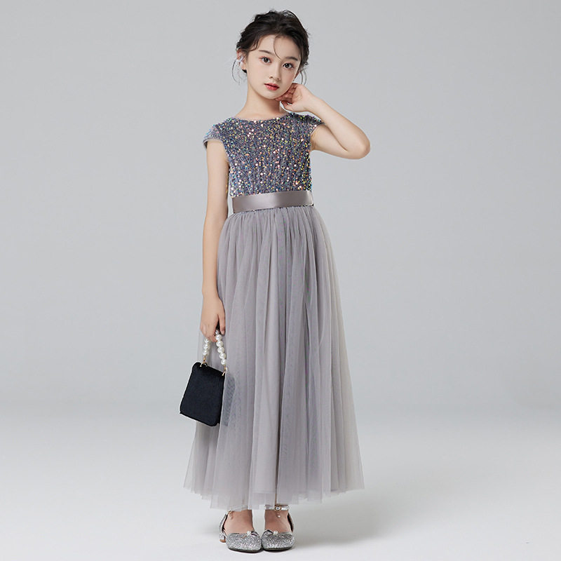 儿童礼服女童十岁生日公主裙女孩钢琴表演主持人高端周岁礼服裙