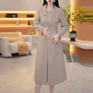 【两件套】时尚洋气百搭减龄女人味修身超显瘦春秋款外套连衣裙