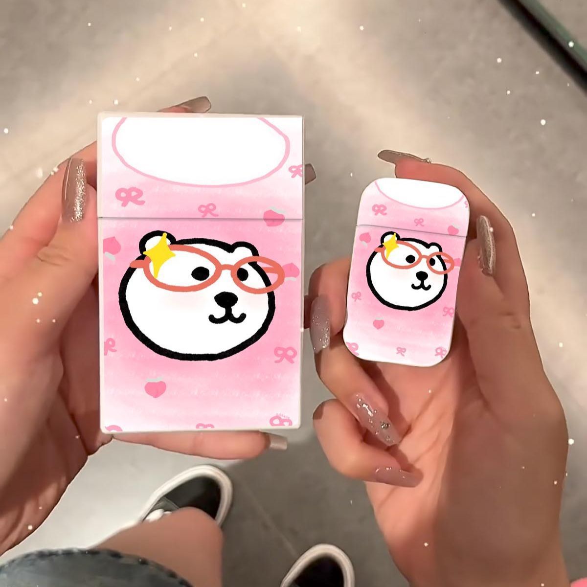 可爱女生打火机烟盒组合防风送男友闺蜜高颜值个性创意生日礼物潮