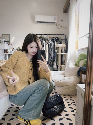 小个子慵懒针织开衫毛衣女2025外套宽松新款百搭学院风上衣外穿潮