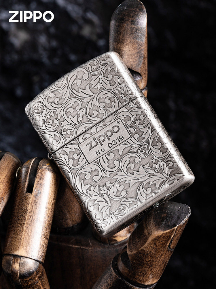 打火机zippo正版盔甲做旧复古五面唐草富贵花男士高档限量官方礼