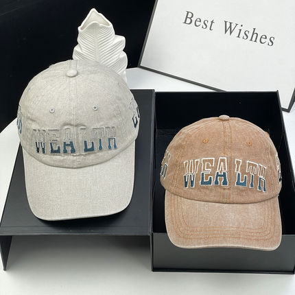 新款水洗做旧复古字母刺绣软顶棒球帽男女百搭高品质显脸小鸭舌帽