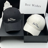 软顶帽子韩版 百搭软顶鸭舌帽遮阳显脸小潮帽 字母刺绣棒球帽男女款