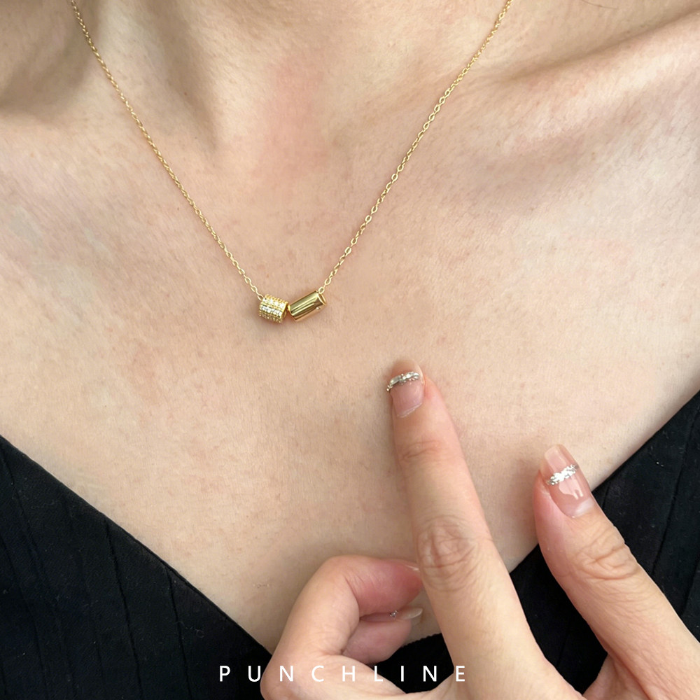 小蛮腰项链s925纯银镀14k金双层转运珠气质轻奢高级感锁骨链女款