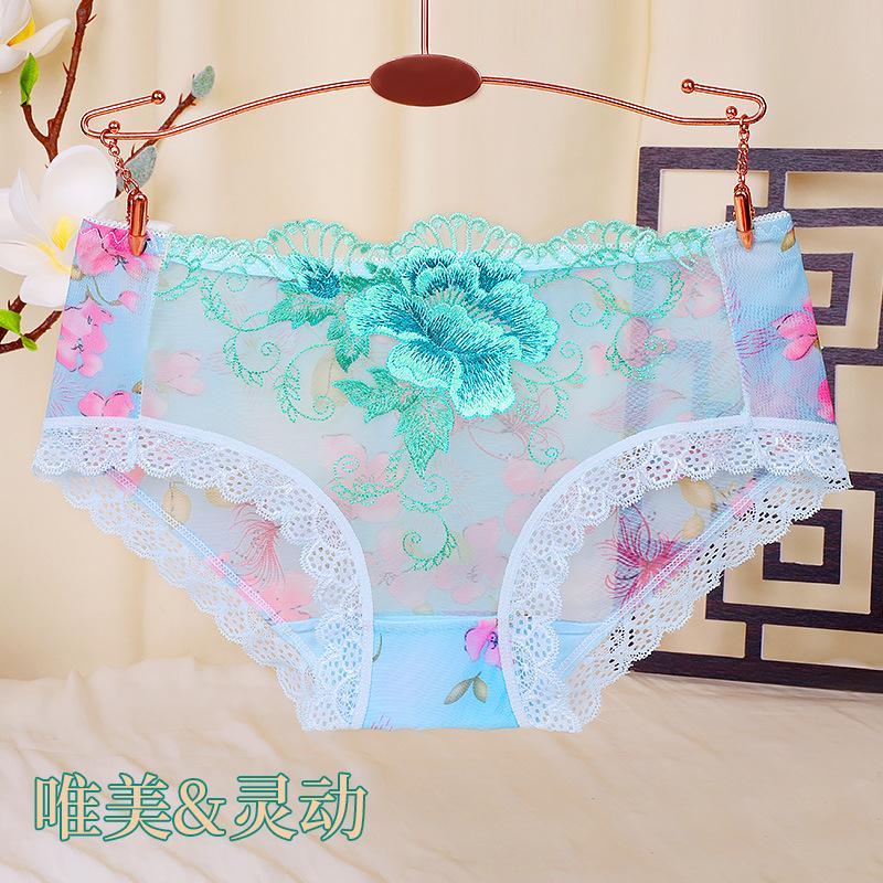 现货中国风婉约柔美舒适透气时尚刺绣个性内衣内裤