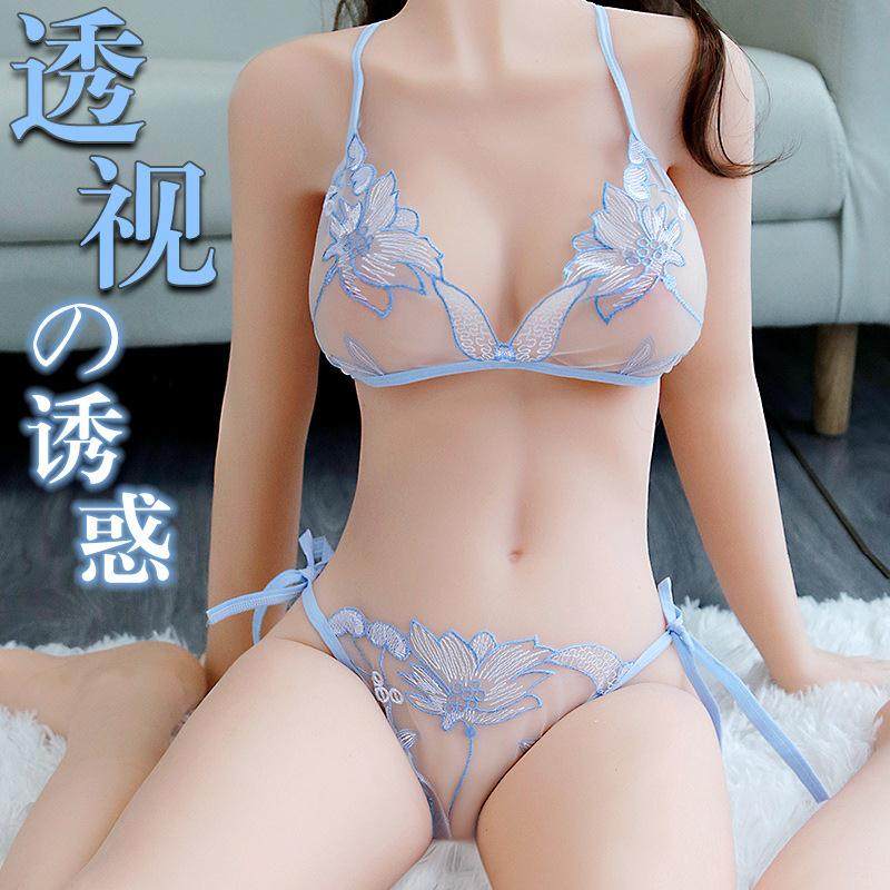 情趣性感套装内裤女透视三点式蕾丝超薄系带火辣诱惑低腰全透明