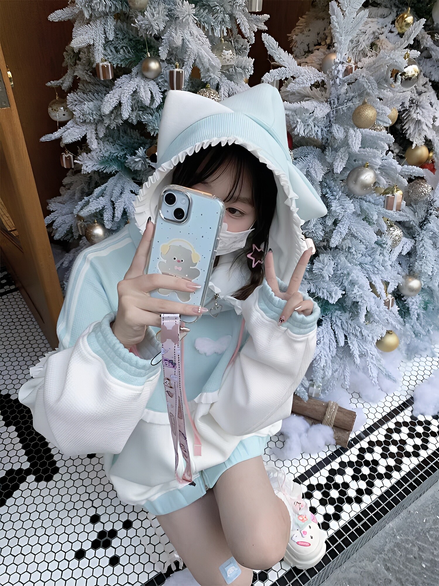 日系软妹慵懒风开衫连帽卫衣女2025秋冬新款甜美可爱宽松加绒外套