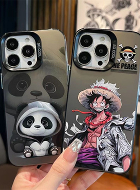 适用苹果17ProMax 17Air 16e潮流黑银14Plus潮牌13Pro 11卡通iPhone12手机壳15金属按键XSMax XS彩绘XR 8Plus