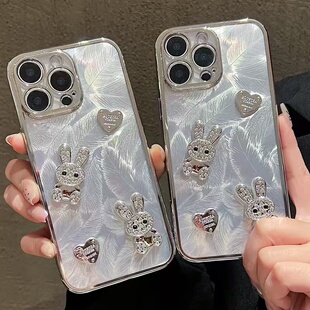 适用VIVO S60 Y600Pro Y60m X300S羽毛兔子爱心X300Ultra Y500i电镀Y50S iQOOZ11x防摔S50精孔S30手机壳X200