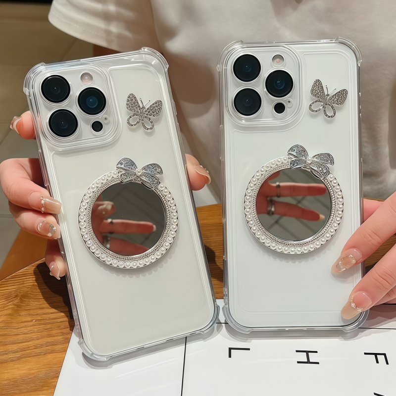 适用Mate80ProMax Mate70Air透明四角蝴蝶镜Magic8 荣耀500Pro护眼畅玩70plus Pura80美妆镜Nova14手机壳X70i