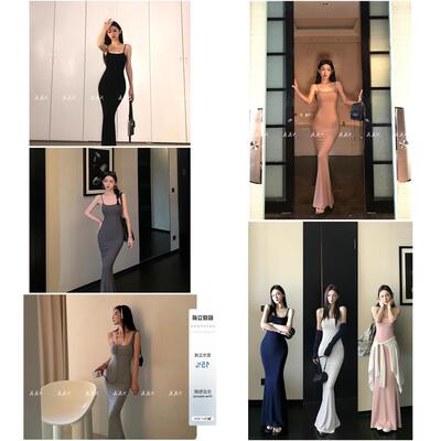 Skk Store 纯欲性感吊带洋装女夏辣妹Skims修身显瘦包臀长裙子
