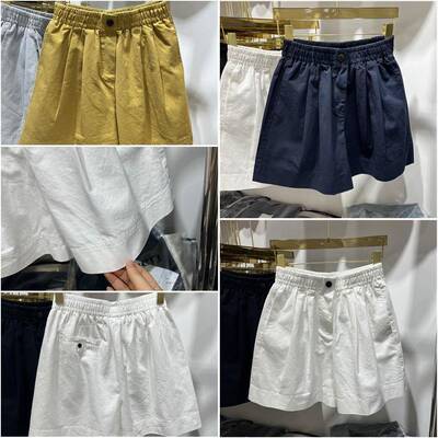 松紧腰A字阔腿短裤女2026夏季新款时尚简约宽松显瘦百搭休闲热裤