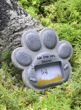 宠物狗狗墓碑创意树脂仿真纪念石猫咪小动物祭祀碑工艺品摆件