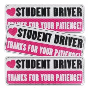 新手司机反光车贴student driver实习贴反光车尾反光贴纸