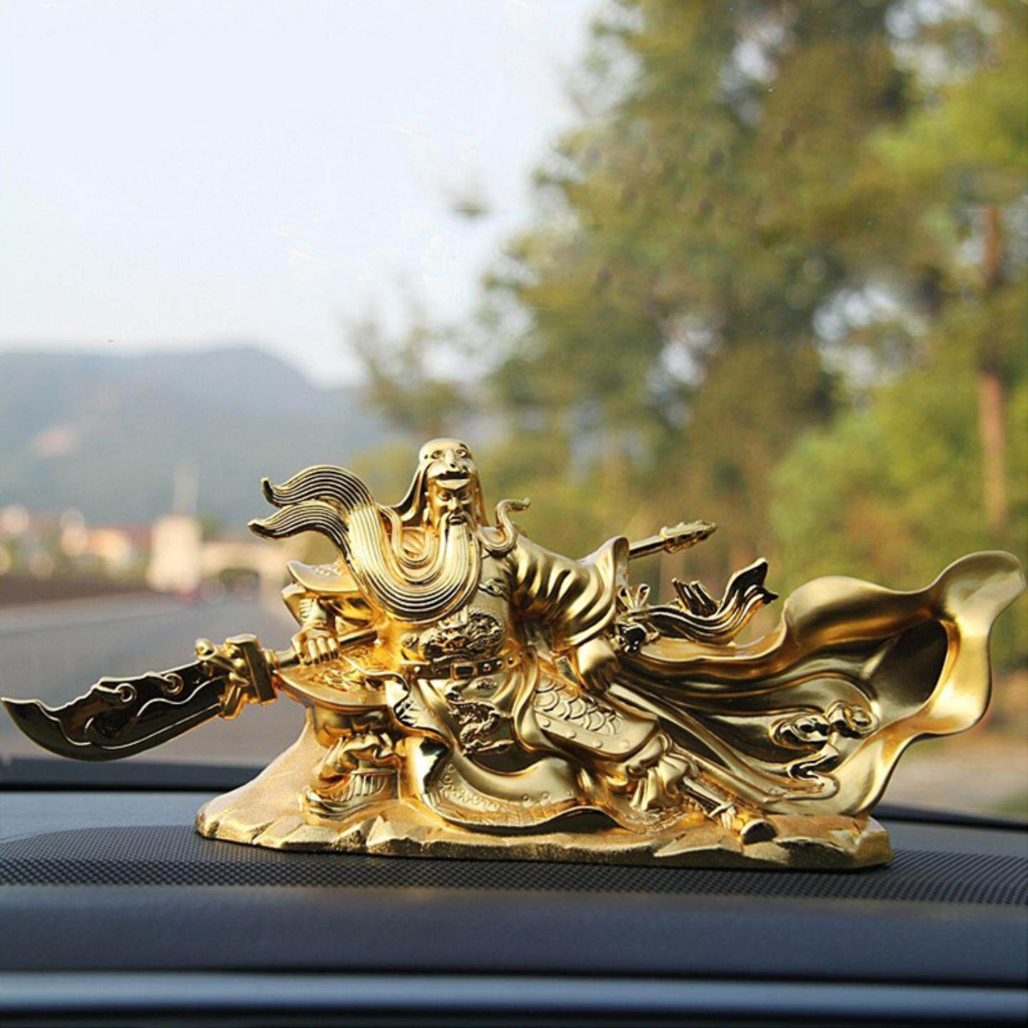 汽车摆件大号锌合金摆件关公内饰车载香水关二爷摆件车饰关公摆件