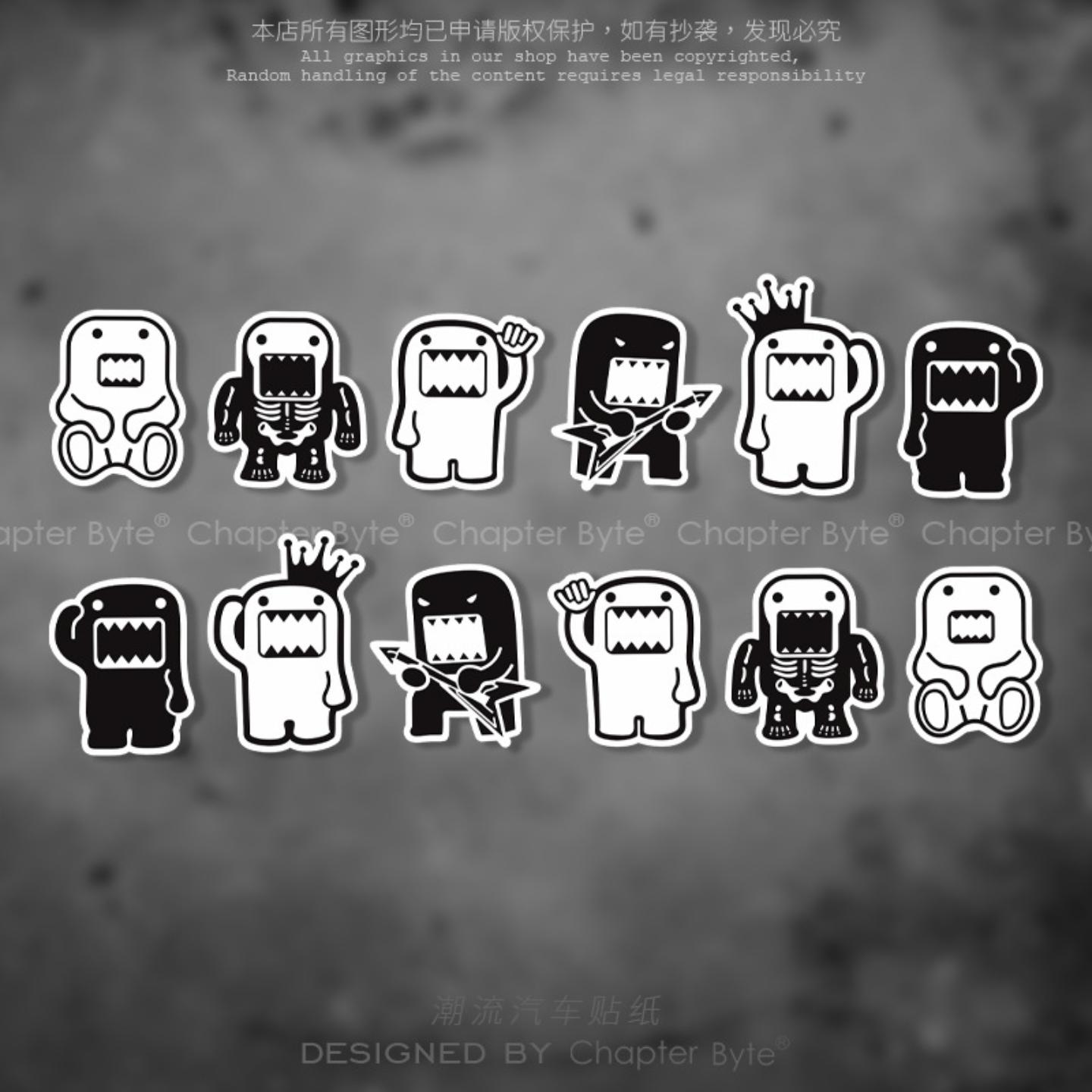 汽车贴纸 日系改装JDM车贴DOMO君个性创意卡通贴摩托汽车车身装饰