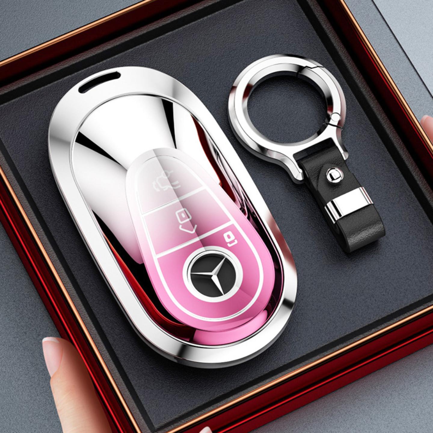 适用于奔驰车钥匙套e300lc级c260l女款glc300/260l车扣c200l壳包