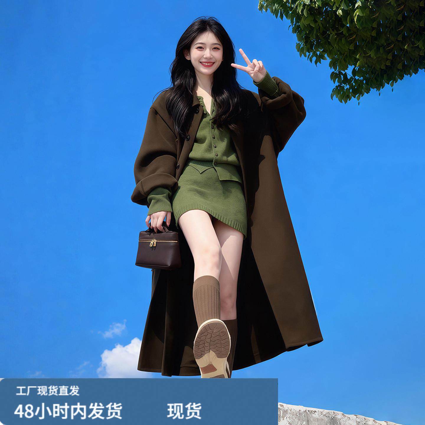 2025新款绿色内搭收腰针织连衣裙子女秋冬季配大衣韩系穿搭套装,运动/瑜伽/健身/球迷用品,瑜伽短裙,淘宝优惠券,粉丝福利购,淘宝优惠卷