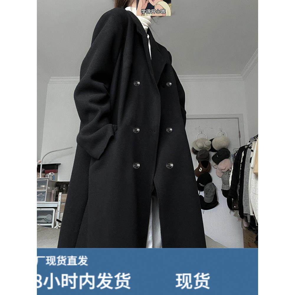 赫本风黑色毛呢外套女2025秋冬新款小个子高级感正肩西装呢子大衣,运动/瑜伽/健身/球迷用品,广场舞套装,淘宝优惠券,粉丝福利购,淘宝优惠卷