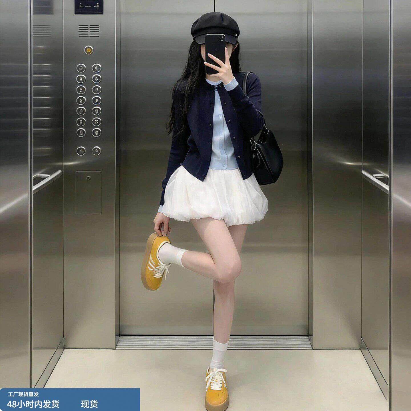 韩系chic穿搭假两件针织开衫女2026早春漂亮穿搭毛衣独特漂亮上衣